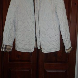 Burberry White Short Coat, White Size PS
